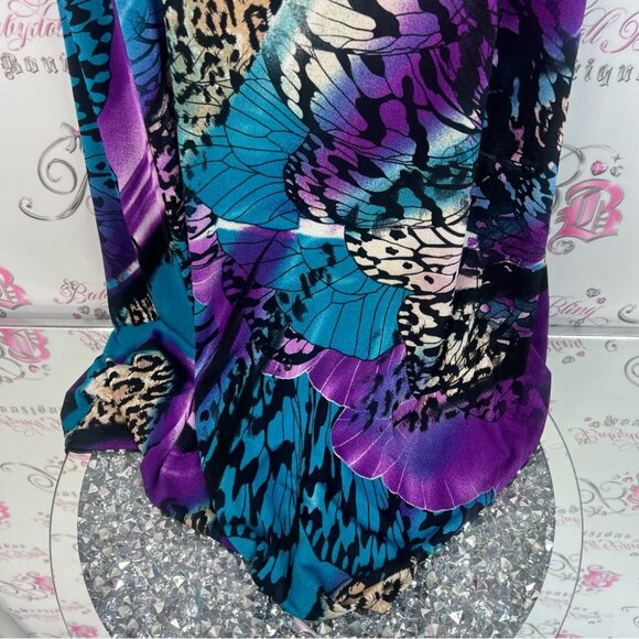 Dress butterfly wings 🪽 cheetah animal print purple blue black long dress - Picture 7 of 13